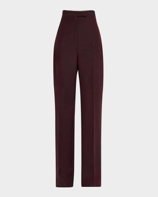 High-Rise Wide-Leg Wool Trousers